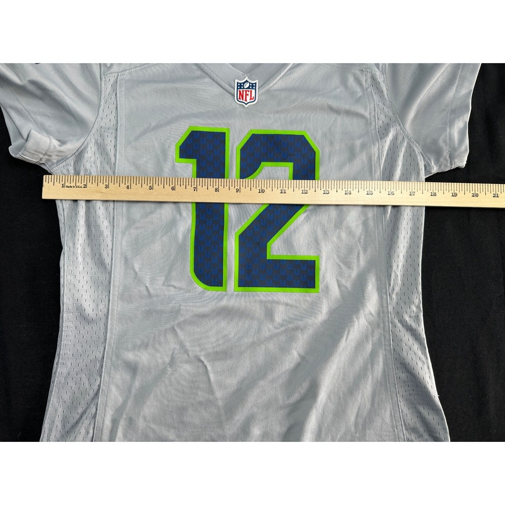 Nike Seattle Seahawks 12th Man Fan Jersey Womens Small Wolf Grey NFL On Field - Picture 4 of 6